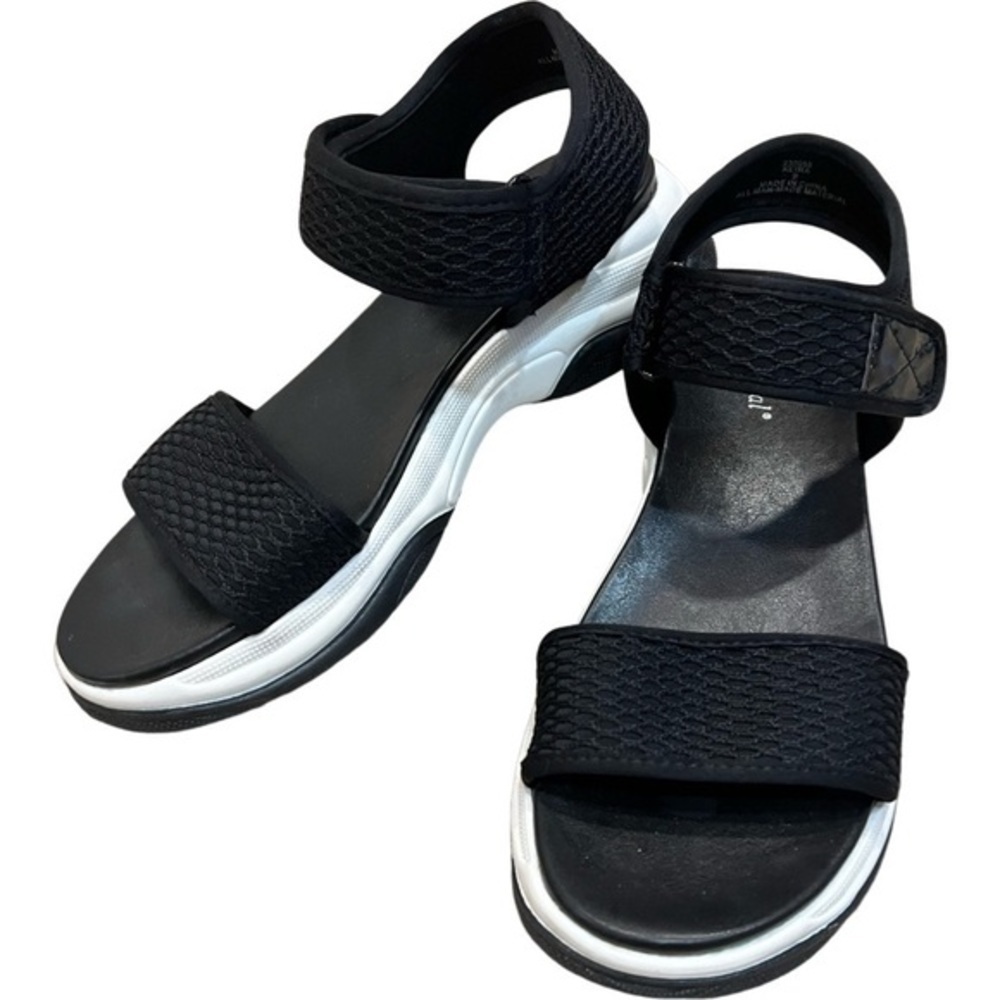 XAPPEAL Keira black with white sole accents Velcro mesh sandals